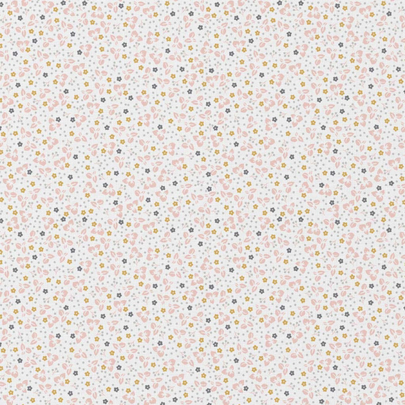 Printed Cotton KAMILL White / Pink